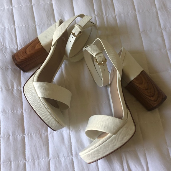 Aldo Shoes - Aldo white & wood heels size 8